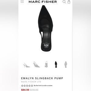 Marc Fisher Emalyn Slingback Pump Black Suede NEW 9.5